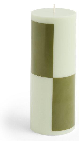 Sviečka Column Candle M Light Green and Army Green 100 h