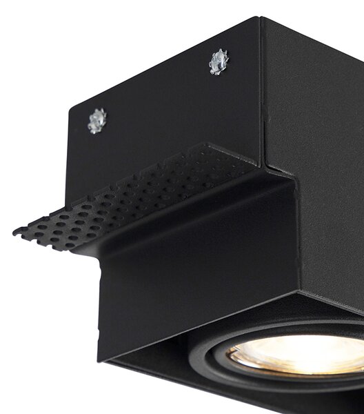 Moderné inteligentné zapustené bodové svietidlo čierne bezrámové vrátane 3 GU10 Wifi - Oneon 3