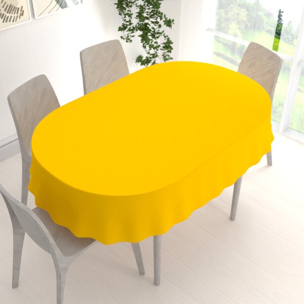 Biante Dekoračný oválny obrus Rongo RG-029 Sýto žltý 100x140 cm