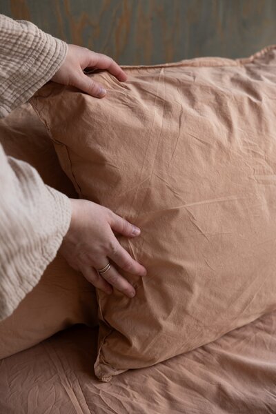 Obliečky z organickej bavlny Crinkle Peach Pink 150 × 210 cm