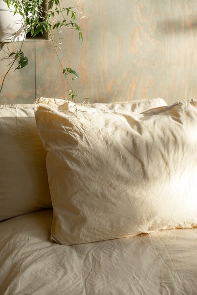Obliečky z organickej bavlny Crinkle Sunny Yellow 150 × 210 cm