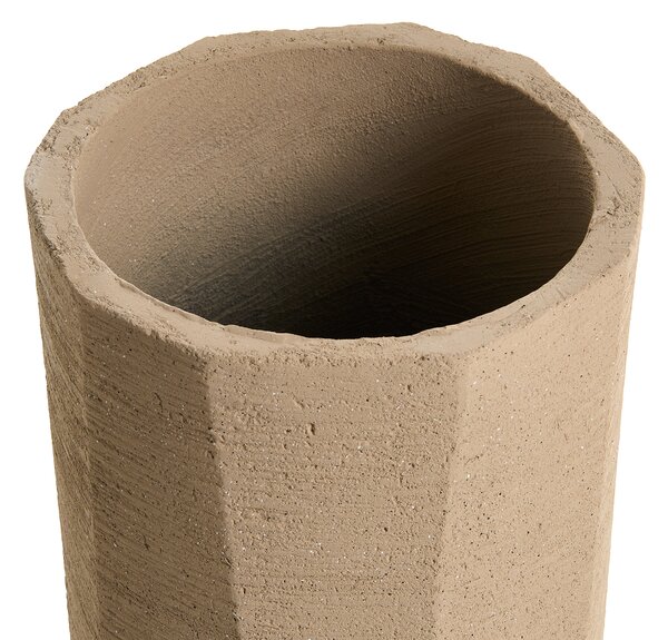 Kvetináč sivobéžový cement sklolaminát 33 x 50 cm okrúhly tvar moderný štýl interiér exteriér