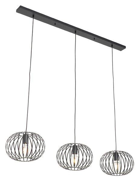 Dizajnová závesná lampa čierna 3 -svetelná - Johanna