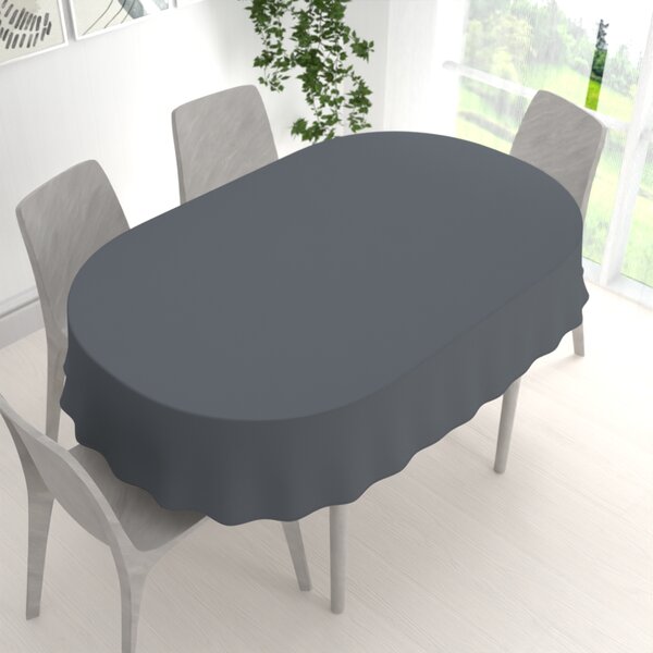 Biante Dekoračný oválny obrus Rongo RG-017 Tmavo sivý 100x140 cm