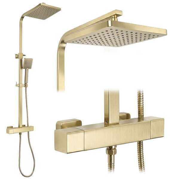 Rea Atrium, sprchový set s termostatom, zlatá matná, REA-P8922