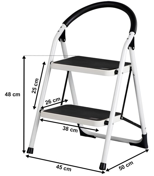 4Home Skladacie oceľové schodíky Steps, 2 stupne, 2 stupne