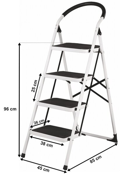 4Home Skladacie oceľové schodíky Steps, 4 stupne, 4 stupne