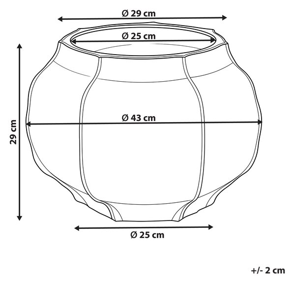 Kvetináč béžový cement sklolaminát 43 x 29 cm okrúhly tvar moderný štýl interiér exteriér