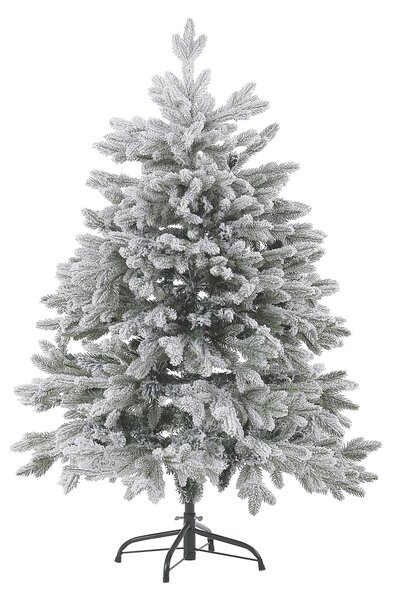 Umelý vianočný stromček biele zasnežené vetvy PVC kovový podstavec 120 cm škandinávsky štýl