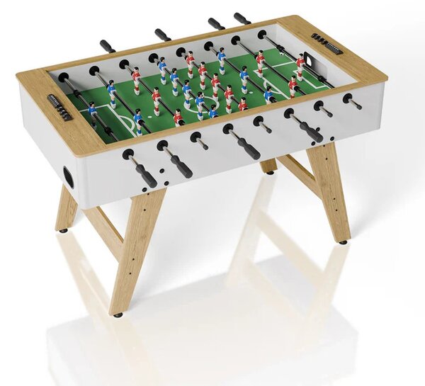 Stolný futbal 142x76x88 cm - prírodný/biely