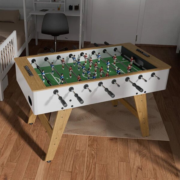 Stolný futbal 142x76x88 cm - prírodný/biely
