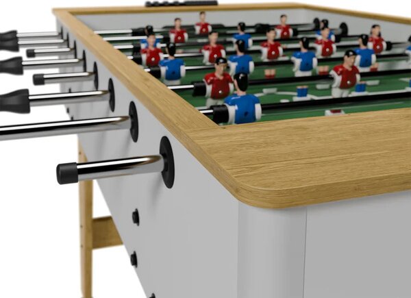 Stolný futbal 142x76x88 cm - prírodný/biely