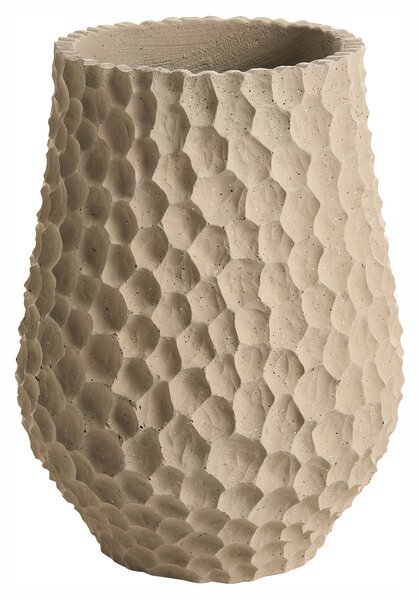 Kvetináč svetlohnedý cement sklolaminát 34 x 47 cm okrúhly tvar vzor medového plástu moderný štýl interiér exteriér
