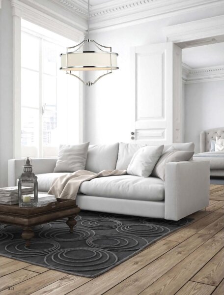 Open Design OR80902- Luster na tyči STESSO 4xE27/15W/230V priemer 42 cm lesklý chróm/biela