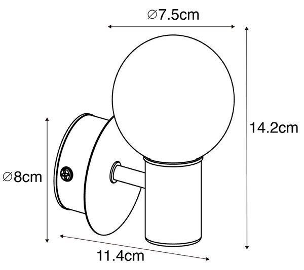 Moderná nástenná lampa čierna IP44 - Cederic Up