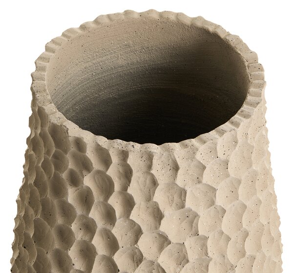 Kvetináč svetlohnedý cement sklolaminát 34 x 47 cm okrúhly tvar vzor medového plástu moderný štýl interiér exteriér