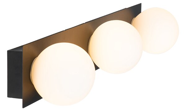 Moderná nástenná lampa čierna 48 cm IP44 3-svetlá - Cederic