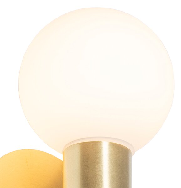 Moderná nástenná lampa zlatá IP44 2-svetlá - Cederic