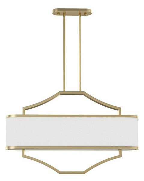 Open Design OR84856 - Luster na tyči GERDO OVALE 6xE14/12W/230V mosadz/biela