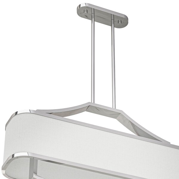 Open Design OR84849 - Luster na tyči GERDO OVALE 6xE14/12W/230V lesklý chróm/biela