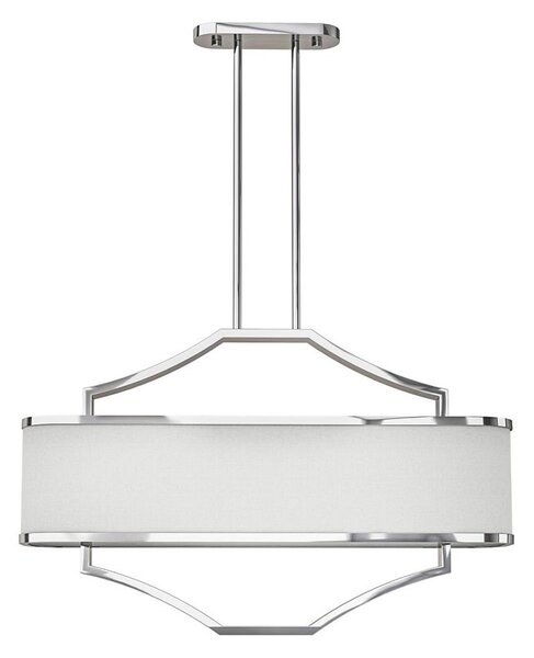 Open Design OR84849 - Luster na tyči GERDO OVALE 6xE14/12W/230V lesklý chróm/biela