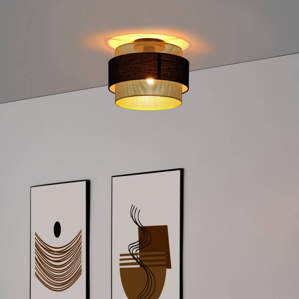 Stropné svietidlo OSRAM Decor Hornet, 1-pl., čierne/zlaté, Čierna, Obývacia izba / jedáleň, Textil / látka / hodváb, Moderný