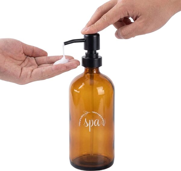 Orion Sklenený hnedý dávkovač na mydlo SPA, 500ml