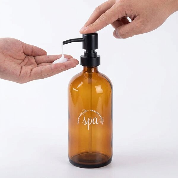 Orion Sklenený hnedý dávkovač na mydlo SPA, 500ml