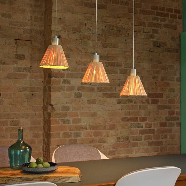 OSRAM závesné svietidlo Decor Raffia, 3-pl, Hnedá / hrdzavá, Obývacia izba / jedáleň, Vidiecky / Rustikálny, Závesné svietidlo