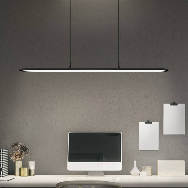 OSRAM LED závesné svietidlo Office line Panel Ellipse čierne 940 stmievateľné, Čierna, Pracovňa / Kancelária, Hliník, Moderný, Závesné svietidlo