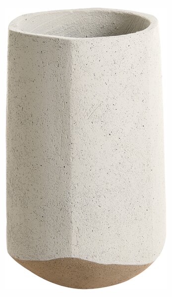 Kvetináč krémová biela cement sklolaminát 32 x 49 cm okrúhly tvar moderný štýl interiér exteriér