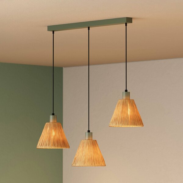 OSRAM závesné svietidlo Decor Raffia, 3-pl, Hnedá / hrdzavá, Obývacia izba / jedáleň, Vidiecky / Rustikálny, Závesné svietidlo