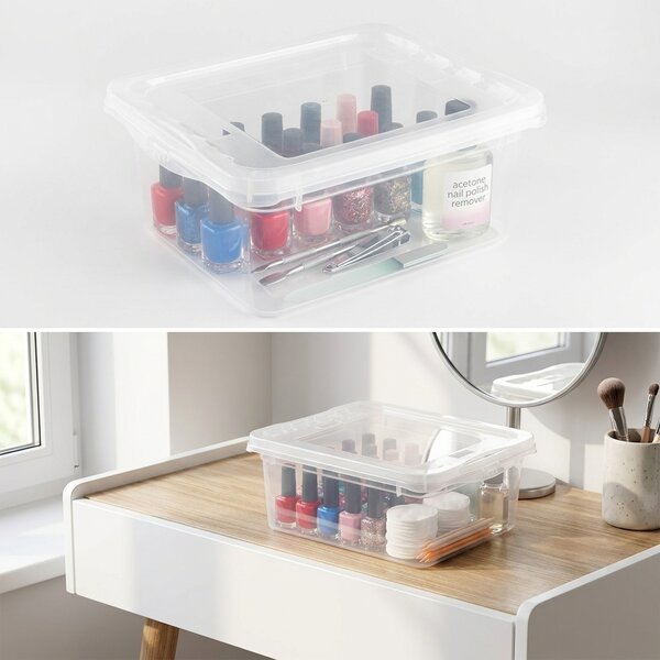 Keeeper Úložný box s vekom (má 2 funkcie) BEA Clearbox 1,7L, 19,5 x 16,5 x 8,5 cm