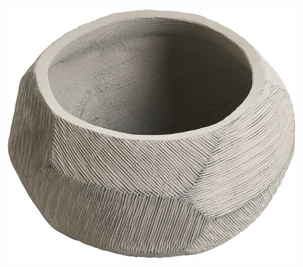 Kvetináč sivý cement sklolaminát 47 x 23 cm okrúhly tvar moderný štýl interiér exteriér