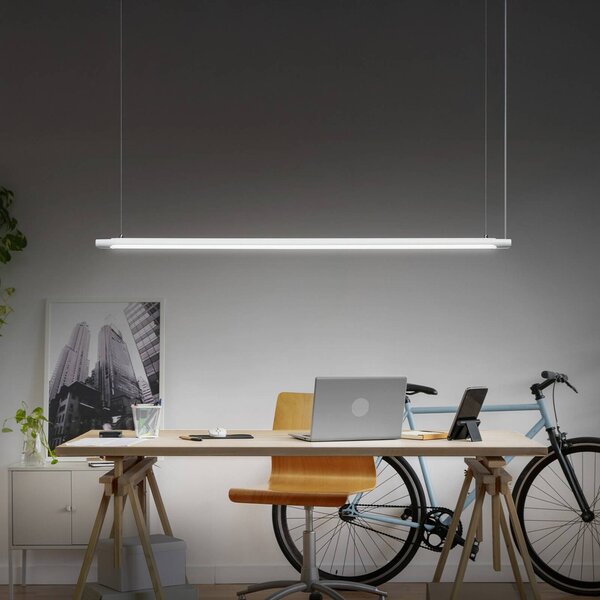 OSRAM LED závesné svietidlo Office line Slab biele 4 000 K stmievateľné, Biela / opálová, Pracovňa / Kancelária, Hliník, Moderný, Závesné svietidlo