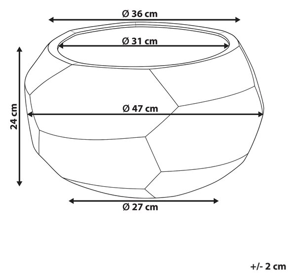 Kvetináč sivý cement sklolaminát 47 x 23 cm okrúhly tvar moderný štýl interiér exteriér
