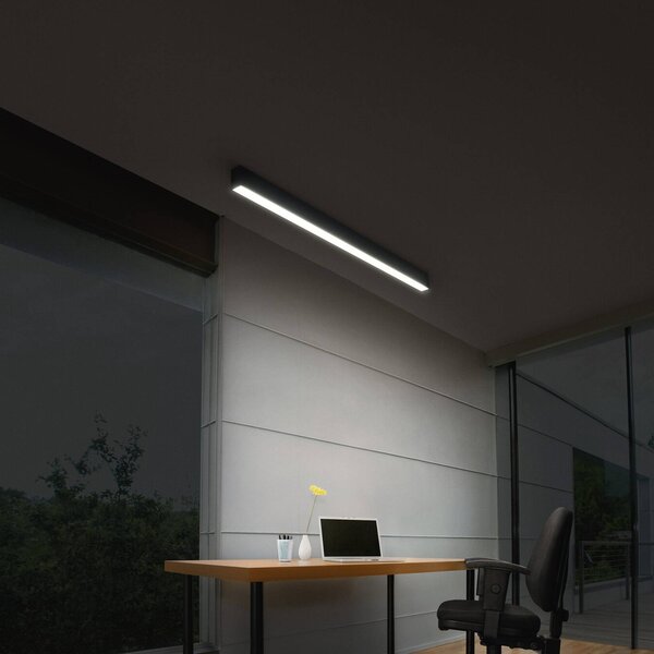 OSRAM stropné LED svetlo Office line Cuboid čierne 4000 K stmievateľné, Čierna, Pracovňa / Kancelária, Hliník, Moderný, Stropné svetlo