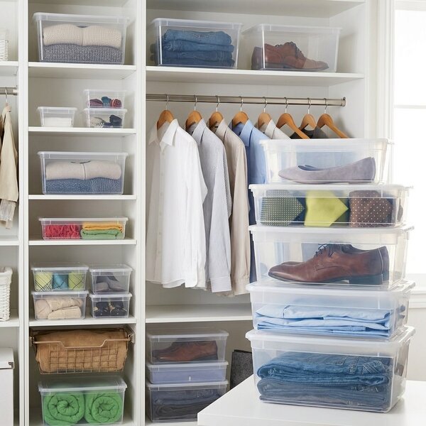 Keeeper Úložný box s vekom (má dve funkcie) BEA Clearbox 8L, 39 x 26,5 x 10 cm
