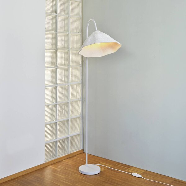 OSRAM Stojacia lampa Decor Lotus Leaf, 1-pl., biela, papier, E27, Biela / opálová, Obývacia izba / jedáleň, Papier / lunolit / lunopal, Stojaca lampa