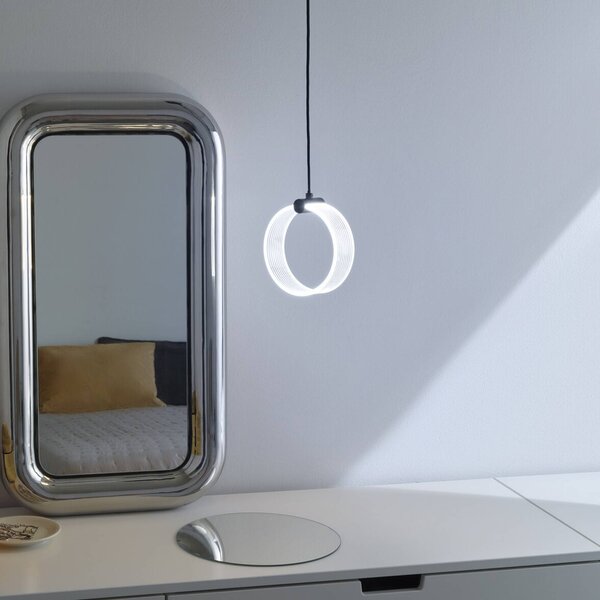 OSRAM LED závesné svietidlo Decor Circle, 1-pl., čierne, Čierna, Obývacia izba / jedáleň, Plast, Moderný, Závesné svietidlo