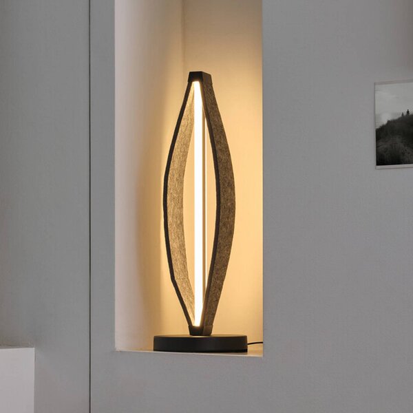 OSRAM stolová LED lampa Decor Flat Felt sivá, plsť, 3 000 K, Hliník / sivá / zinok, Obývacia izba / jedáleň, Hliník, Moderný