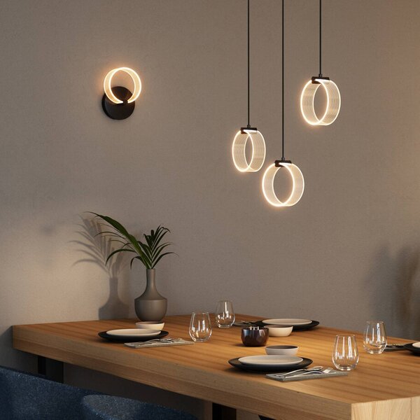 OSRAM LED nástenné svietidlo Decor Circle, čierne, Čierna, Obývacia izba / jedáleň, Plast, Moderný, Nástenné svietidlo