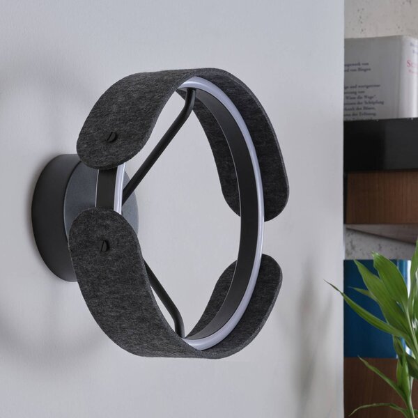 OSRAM LED nástenné svetlo Decor Curve Felt, sivá, plsť, 3 000 K, Hliník / sivá / zinok, Obývacia izba / jedáleň, Textil / látka / hodváb, Moderný, Nástenné svietidlo