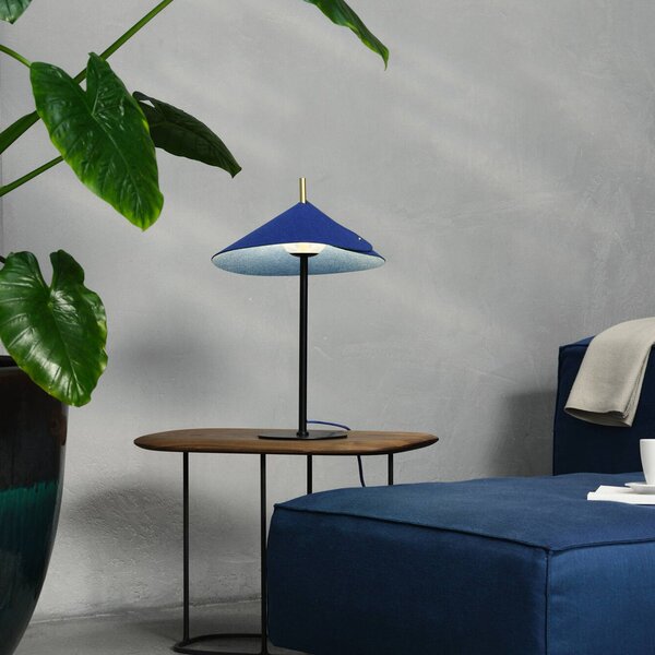 OSRAM stolová lampa Decor Flip, modrá, plsť, G9, nastaviteľná, Modrá, Obývacia izba / jedáleň, kov, Stojacie svietidlo