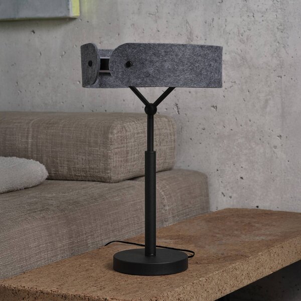 OSRAM stolová LED lampa Decor Curve Felt, sivá, plsť, 3 000 K, Hliník / sivá / zinok, Obývacia izba / jedáleň, Textil / látka / hodváb, Moderný, Stojacie svietidlo