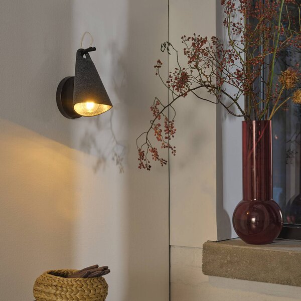 OSRAM nástenné svetlo Decor Bell, čierne, oceľ, E27, Čierna, Obývacia izba / jedáleň, kov, Moderný, Nástenné svietidlo