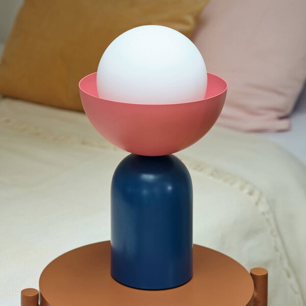 OSRAM Stolová lampa Decor Bowl, modrá/ružová, oceľ, E14, Modrá, Obývacia izba / jedáleň, kov, Moderný, Stojacie svietidlo