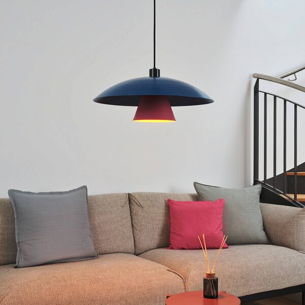 OSRAM závesné svietidlo Decor Flying Mushroom modrá/ružová, oceľ, E27, Modrá, Kuchyňa, kov, Moderný, Závesné svietidlo