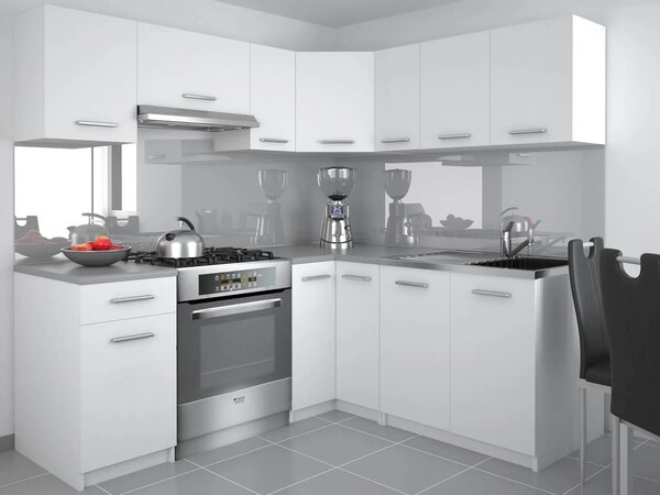 Kuchynská linka Belini 360 cm biely mat s pracovnou doskou Lidiauniqa2
