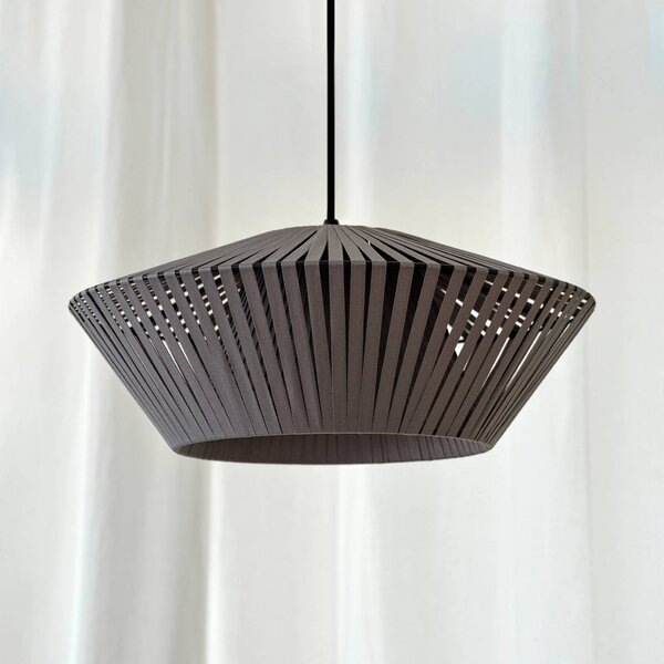 OSRAM závesné svietidlo Decor Stripes Ø 40,5 cm, sivá, textil, E27, Hliník / sivá / zinok, Obývacia izba / jedáleň, Textil / látka / hodváb, Závesné svietidlo